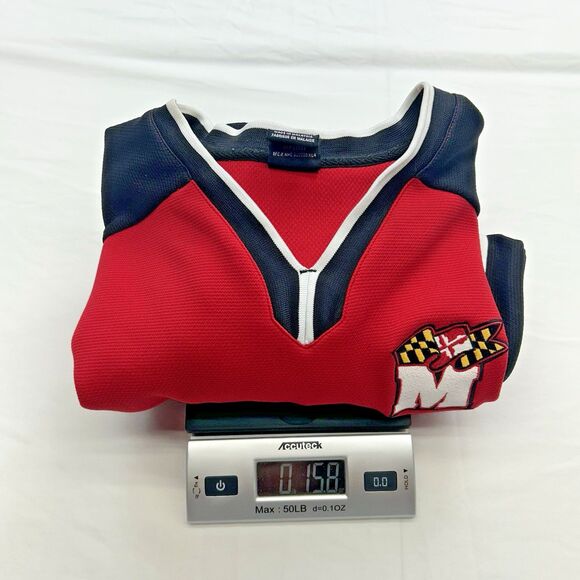 Nike Team Apparel Maryland University Terrapins Men's XL Warm Up Shirt Y2K Red - Picture 12 of 12